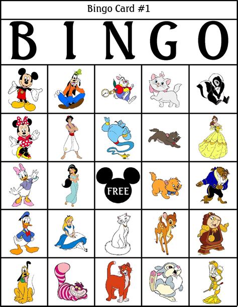 Disney Bingo Cards Free Printable